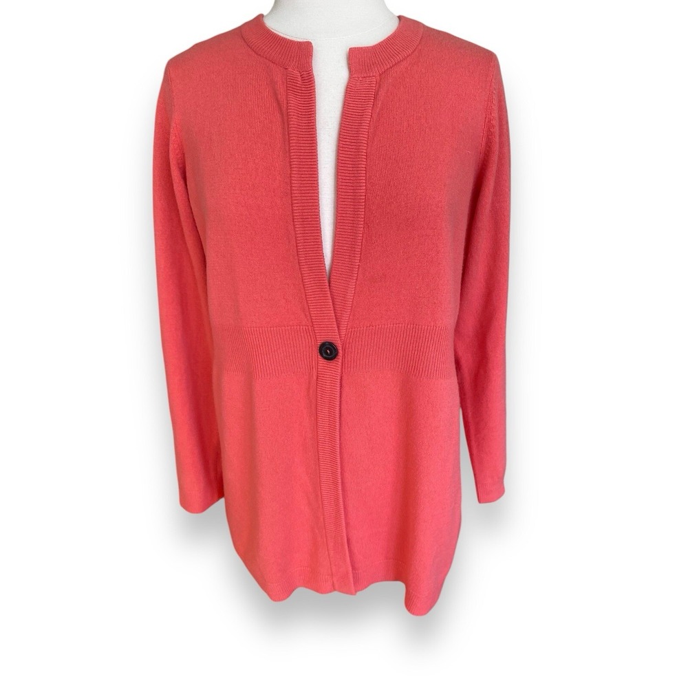 Soft by Avenue Womens‎ Size 14 / 16 Cardigan Sweater One Button Coral
